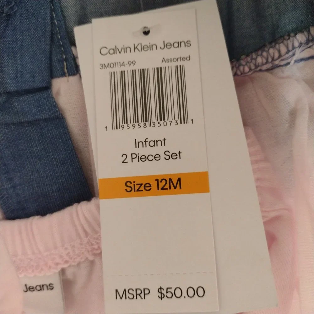 NWT Calvin Klein Baby Pink/Floral Dress Size 12M